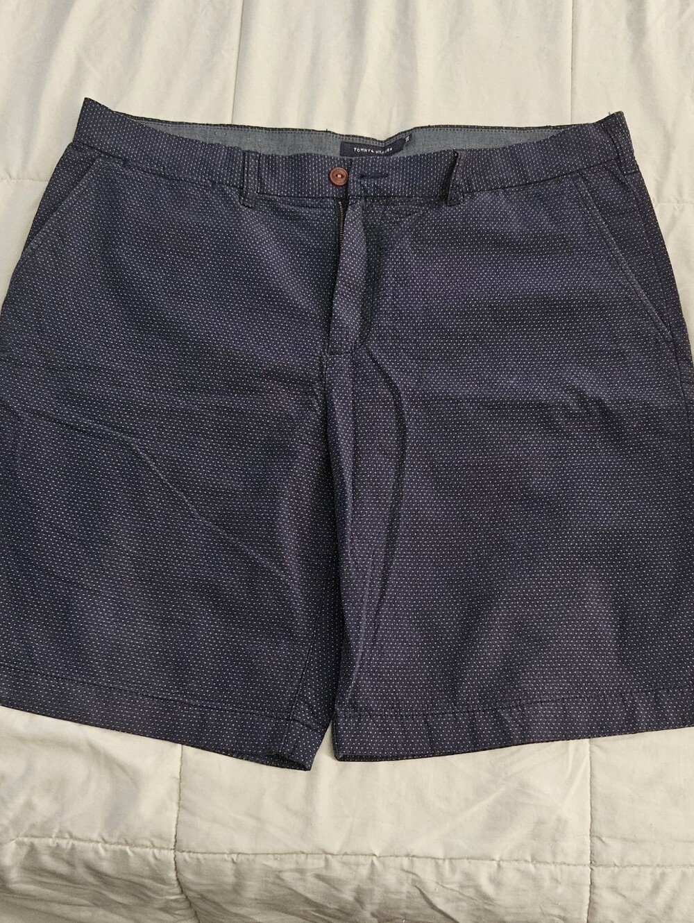 Tommy Hilfiger Navy Microdot Flat-Front Shorts